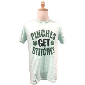 Pinches Get Stitches St. Paddy's Day Mint Green Tee